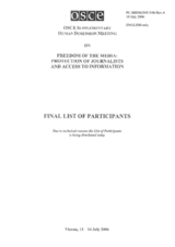 Final list of participants