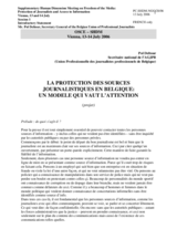 Speech by Mr. Pol Deltour, Secretary General of the Belgian Union of Professional Journalists