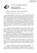 Address at the working session 6 - "Freedom of religion and belief"