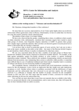 Address at the working session 2 - "Tolerance and non-discrimination II"