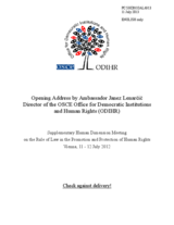 Opening Address by Amb. Janez Lenarcic, Director