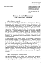 Human Security Dimension- An Unfinished Business (Keynote Address)