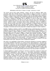 Addressing violations of freedom of thought, conscience, or belief