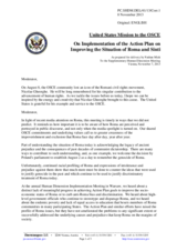 Statement by Mr. Nathan Mick on the Implementation of the Action Plan on Improving the Situation of Roma and Sinti