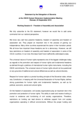 Statement by the Delegation of Slovenia under Working Session 8-Freedom of Assembly and Association