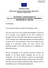 EU statement-Working Session 15: Rule of Law II; Abolition of Capital Punishment; Prevention of Torture