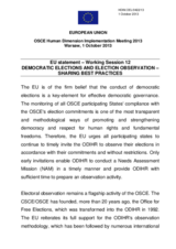 EU statement-Working Session 12: Democratic Elections and Election Observation - Sharing Best Practices