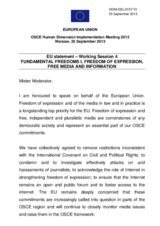 Statement of the European Union-Working Session 4