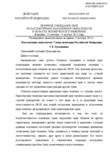 Statement by the Deputy Head of the Delegation of the Russian Federation G.E.Lukyantsev