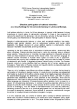 Statement, Effective participation of national minorities as a key challenge for inclusive democracy, Citizens advice bureau "Conscentia", Latvia