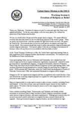 United States Statement under Session 6 (Freedom of religion or belief) as prepared for delivery by Kari Johnstone