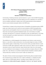 Statement on behalf of Freedom House under Working Session 2