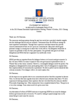 Statement by Permanent Delegation of Norway to the OSCE