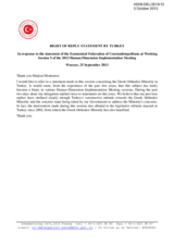 Right of Reply Statement by Turkey - Working Session 5