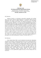 Statement by The Holy See under Working Session 7 - Specifically selected topic: Freedom of thought, conscience, religion or belief