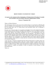 Right of Reply Statement by Turkey - Working Session 8: Freedom of Assembly and Association