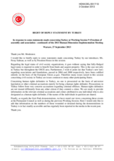 Right of Reply Statement by Turkey - Working Session 9: Freedom of assembly and association - continued