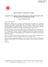 Right of Reply Statement by Turkey - Working Session 4: Fundamental freedoms I