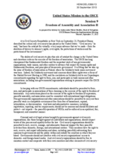 United States Statement under Session 9 (Freedom of Assembly and Association II) as prepared for delivery by Ambassador Robert Bradtke