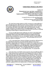 United States Statement under Session 10 (Humanitarian issues and other commitments I) as prepared for delivery by Ambassador Robert Bradtke