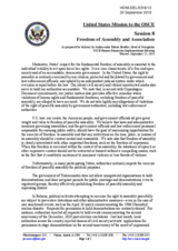 United States Statement under Session 8 (Freedom of Assembly and Association) ss prepared for delivery by Ambassador Robert Bradtke