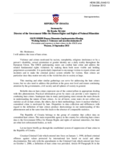 Statement by Croatia - Working Session 2: Tolerance and non-discrimination II. Prevention and responses to hate crimes in the OSCE area