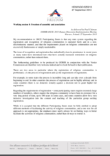 Statement under Working session 8: Freedom of assembly and association, as delivered by Paul Coleman