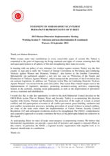 Statement by Ambassador Tacan Ildem, Permanent Representative of Turkey - Working Session 3