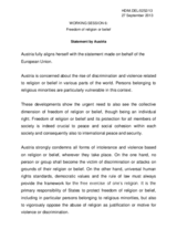 Statement by Austria under Working Session 6: Freedom of Religion or Belief