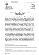 Christian Solidarity Worldwide Statement for Working Session 6