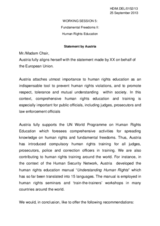 Statement by Austria on Human Rights Education