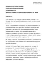 UK Statement under Session 4 - Freedom of Expression