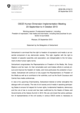 Statement by Switzerland on Media Freedom