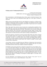 Statement for Working session 4: Fundamental Freedoms I