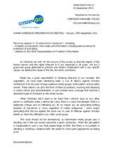 Statement for Working session 4: Fundamental freedoms I