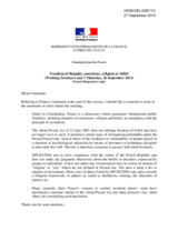 The Holy See Statement under Working Session 6; Specifically selected topic: Freedom of thought, conscience, religion or belief