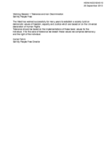 Statement under Working Session 1: Tolerance and Non-Discrimination