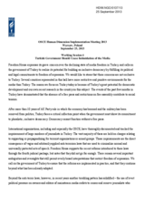 Turkish Government Should Cease Intimidation of the Media - Statement for Working Session 4