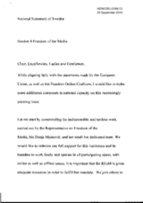 National Statement of Sweden - Session 4: Freedom