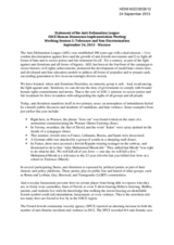 Statement of the Anti - Defamation League