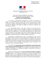 Statement of France on tolerance and non-discrimination (working session 2)