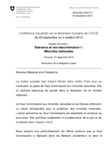 Statement of Switzerland for Working Session 1