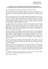 Statement of the Czech Republic - Working Session Tolerance and non-discrimination II