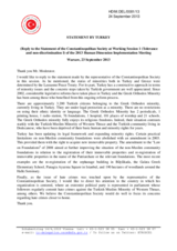 Statement by Turkey - Reply to the Statement of the Constantinopolitan Society at Working Session 1