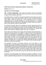 Statement of The United Kingdom - Working Session II