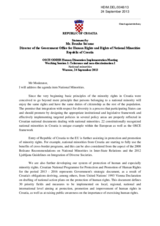 National Minorities in Croatia - Statement by the Government Office for Human Rights and Rights of National Minorities