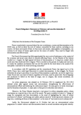 French Delegation's Statement on Tolerance and non-discrimination II (working session 2)