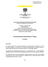 The Ecumenical Patriarchate in Turkey - Statement