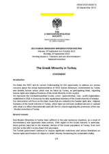 The Greek Minority in Turkey - Statement