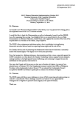 Opening Statement of the Canadian Delegation